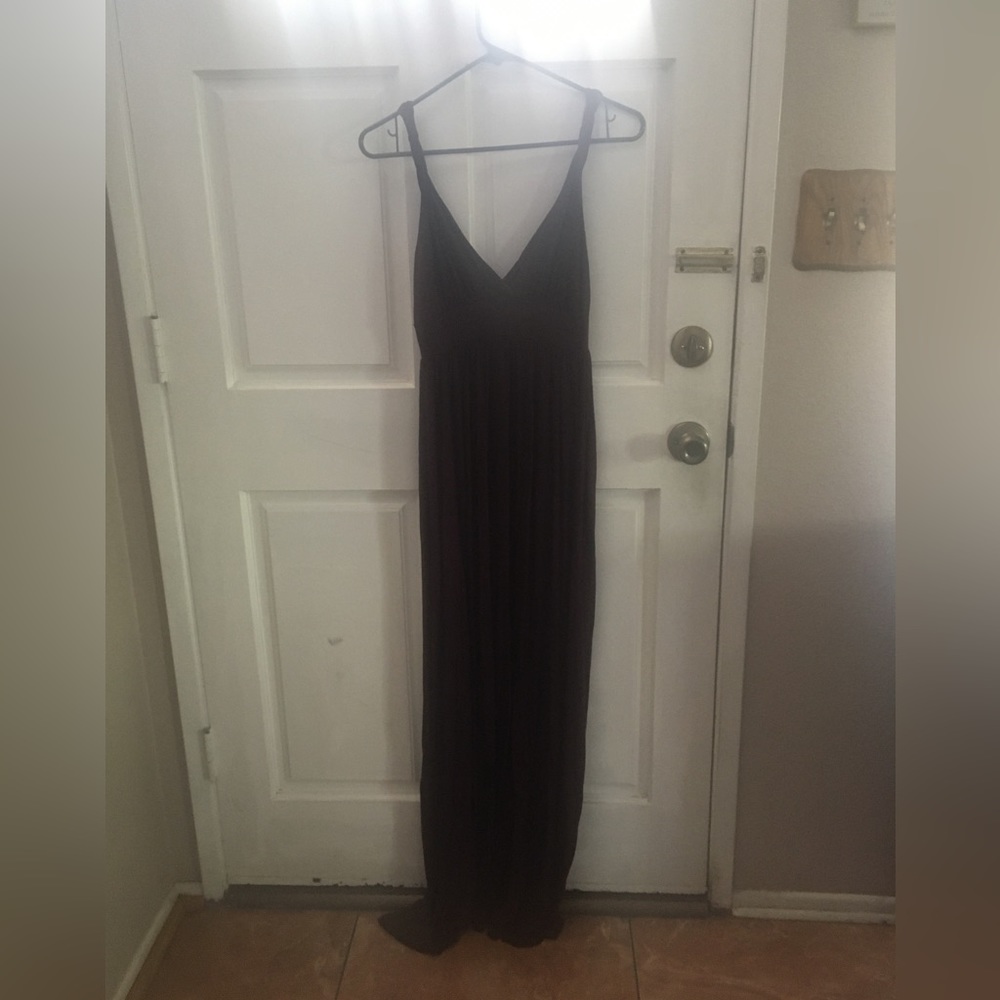 Maxi Burgundy Deep V Dress